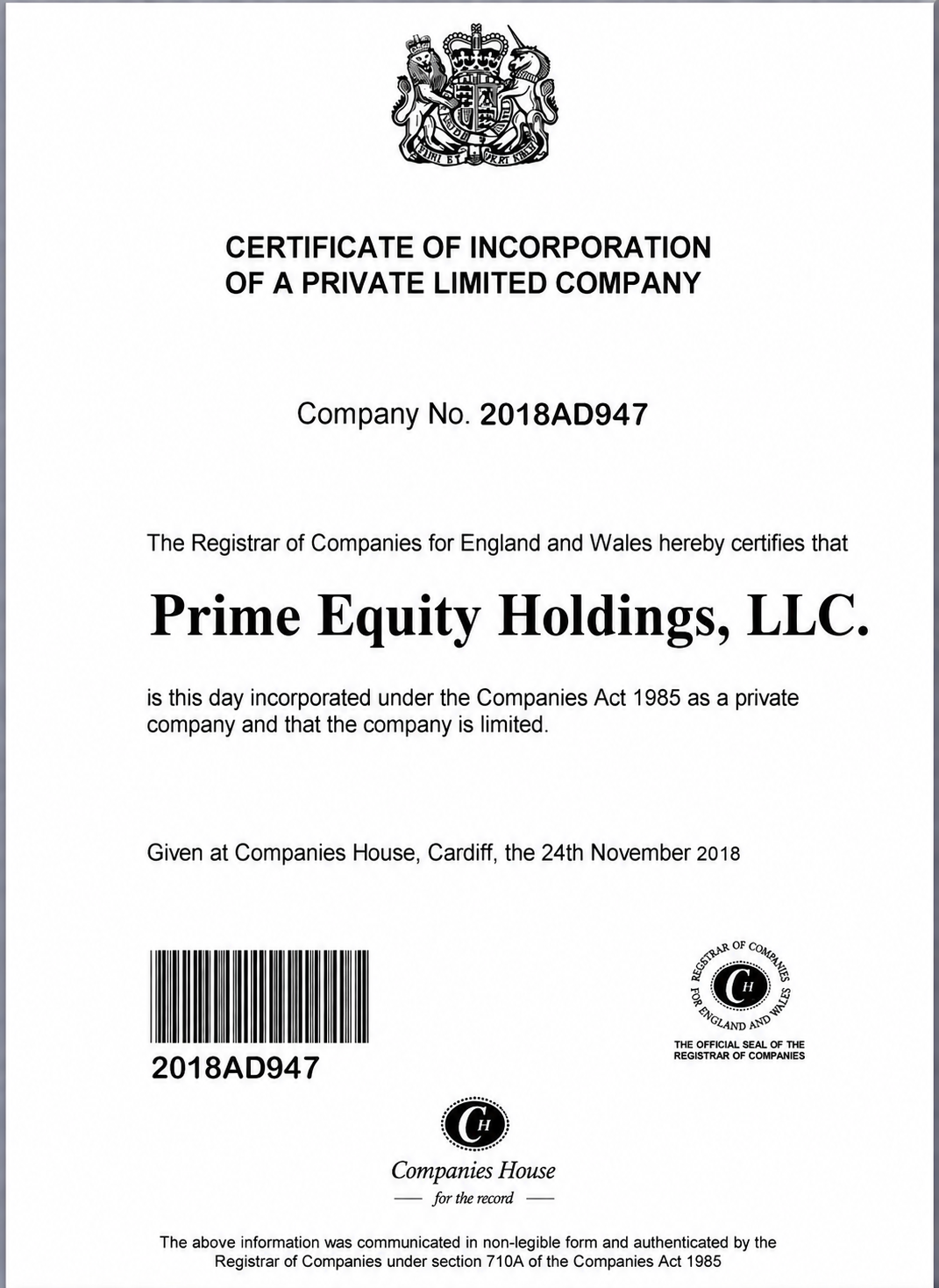 Certificate